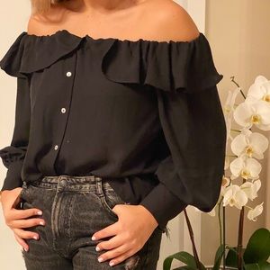 Zara Strapless Black Blouse Medium